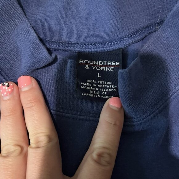 Men’s Large Roundtree & Yorke Long Sleeve Thick Shirt Blue - Picture 3 of 4